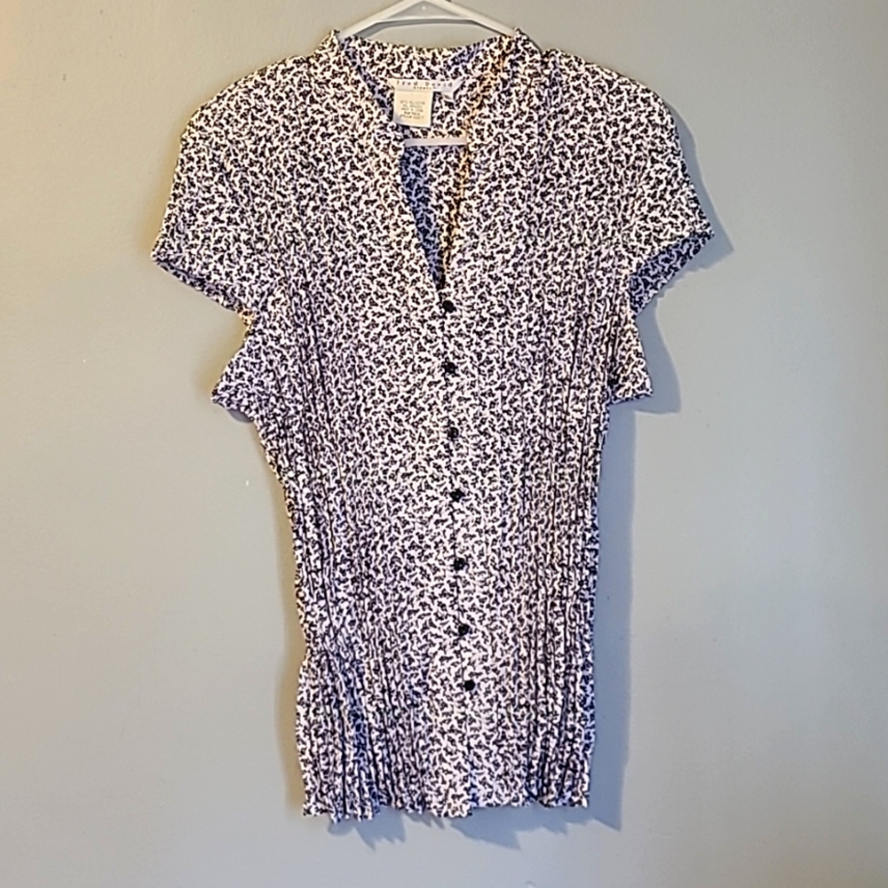 Fred David XL stretch black and white shirt